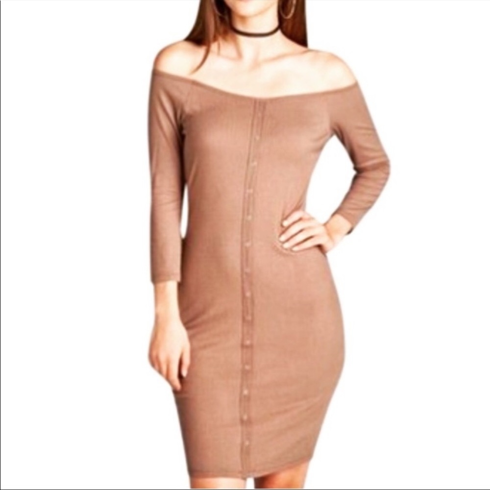NWT Active USA Ribbed Tan Dress